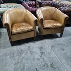 2 club fauteuils Leather Chairs England + BEZORGING GRATIS, Huis en Inrichting, Fauteuils, Gebruikt, Chesterfield, Ophalen of Verzenden