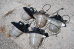 Industriële kooi lampen 5x, Huis en Inrichting, Lampen | Hanglampen, Ophalen, Gebruikt, Glas, Nvt