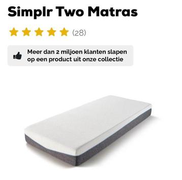 2x matras 80x200 - Swissence Simplr Two beschikbaar voor biedingen