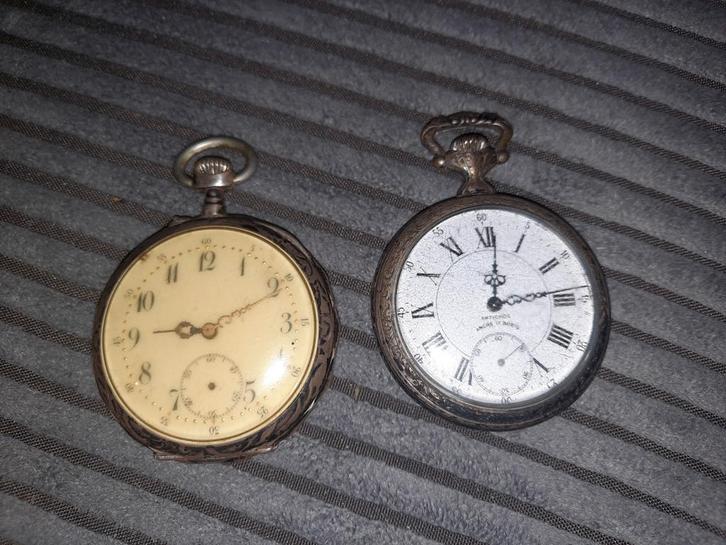 Twee Antieke Zakhorloges, Antiek en Kunst, Antiek | Goud en Zilver, Ophalen of Verzenden