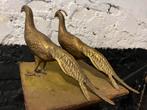 Set 2 vintage antieke messing vogels pauwen zeer decoratief, Ophalen of Verzenden, Koper