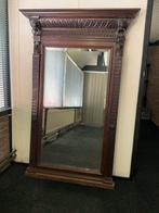 ANTIEKE SPIEGEL MET GESLEPEN GLAS EN LODEN ACHTERZIJDE, Antiek en Kunst, Ophalen, Rechthoekig, 50 tot 100 cm, 150 tot 200 cm