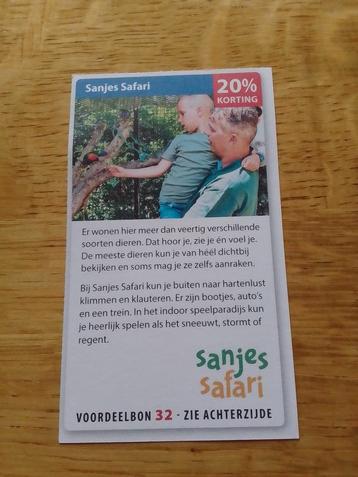 Kortingsbon voor Sanjes Safari beschikbaar voor biedingen