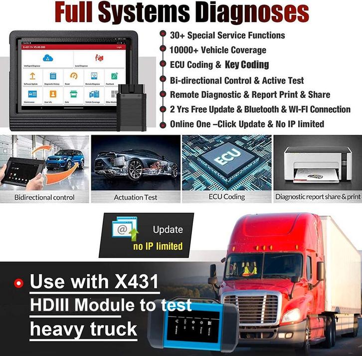 Launch Vrachtwagen Uitleesapparaat Heavy Duty Jaltest Trucks, Auto diversen, Autogereedschap, Nieuw, Ophalen of Verzenden