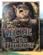 Mancave 25x33 wandbord tekstbord eekhoorn metaal, Clayre&Eef, Ophalen of Verzenden, De Giesel, Info@Clayre-Eef.com