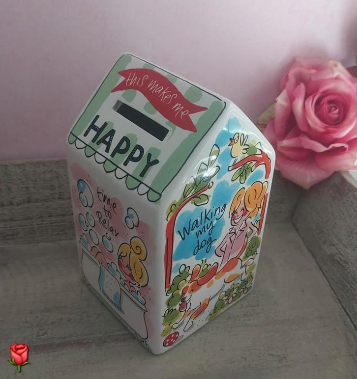 Blond Amsterdam spaarpot Happy, Verzamelen, Spaarpotten, Zo goed als nieuw, Overige thema's, Steen, Aardewerk of Keramiek, Ophalen of Verzenden