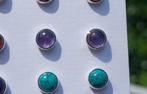 Vanoli - 925 zilveren oorbellen oorknopjes met amethist, Sieraden, Tassen en Uiterlijk, Oorbellen, Daiva1973@hotmail.com, Vanoli