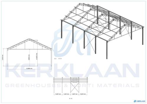 Complete staalconstructie 218 m² | 12.80m x 17.00m, Doe-het-zelf en Verbouw, Metalen, Gebruikt, IJzer, Ophalen of Verzenden