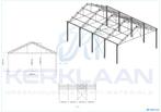 Complete staalconstructie 218 m² | 12.80m x 17.00m, Doe-het-zelf en Verbouw, Metalen, Ophalen of Verzenden, Gebruikt, IJzer