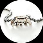 Trollbeads Neushoorn TAGBE-500025 / retired, Sieraden, Tassen en Uiterlijk, Bedels, Ophalen of Verzenden, Zo goed als nieuw, Trollbeads