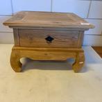 Teakhouten Opium salontafel - 60 x 60 cm- 1 lade - TTM Wonen, Huis en Inrichting, Tafels | Salontafels, TTM Wonen, 50 tot 100 cm