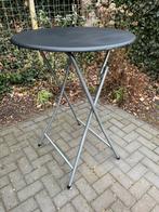 Te koop: Statafel Ø80 cm – zwart blad / grijs onderstel, Ophalen, Gebruikt
