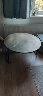 Ronde metalen salontafel - Industrieel, Huis en Inrichting, Tafels | Salontafels, Gebruikt, 50 tot 100 cm, Rond, Metaal