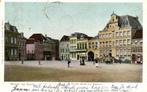 Bergen op Zoom, Groote Markt met Stadhuis - volk kar - gelop, Ophalen of Verzenden, Voor 1920, Ongelopen, Noord-Brabant
