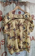 Gele vlinder blouse tuniek  travelstof  - 46, Geel, Maat 46/48 (XL) of groter, Ophalen of Verzenden, Zo goed als nieuw