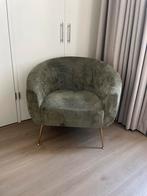 Groene Fauteuil met Gouden Poten, Huis en Inrichting, Ophalen, Zo goed als nieuw, 75 tot 100 cm, 50 tot 75 cm
