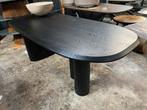 Zwarte Deens ovale tafel 220x100 met aparte poten, Ophalen, 100 tot 150 cm, Vijf personen of meer, Ovaal