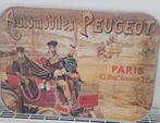 Oud blikken bord dienblad Peugeot automobiles, Ophalen of Verzenden, Gebruikt, Reclamebord