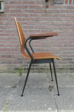 Vintage plywood teak stoel Carlo Ratti stijl Legni Curvati, Ophalen, Metaal, Vintage, Eén