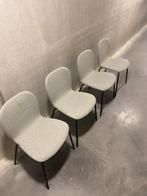 Set van 4 groen/grijze eettafelstoelen, Huis en Inrichting, Stoelen, Ophalen, Zo goed als nieuw, Vier, Metaal