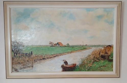 Schilderij van dominee J. Hettinga, Oudega, Antiek en Kunst, Kunst | Schilderijen | Klassiek, Ophalen