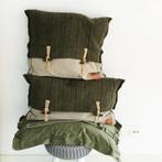 Set van 2 stoere sierkussens Knitt Factory, Ophalen of Verzenden, Zo goed als nieuw, Groen, Overige vormen