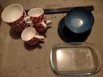 Servies: Borden, Kommen, Mokken, ovenschaal, magneetstrip, Gebruikt, Overige typen, Ophalen of Verzenden, Overige stijlen