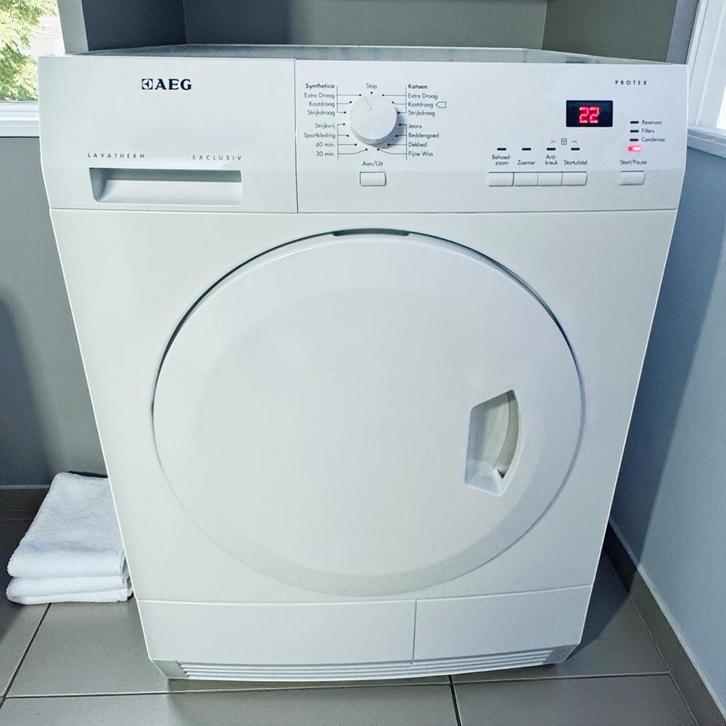 AEG Lavatherm Exclusiv Condensdroger 8Kg, Witgoed en Apparatuur, Wasdrogers, Refurbished, Condens, Voorlader, 8 tot 10 kg, 85 tot 90 cm