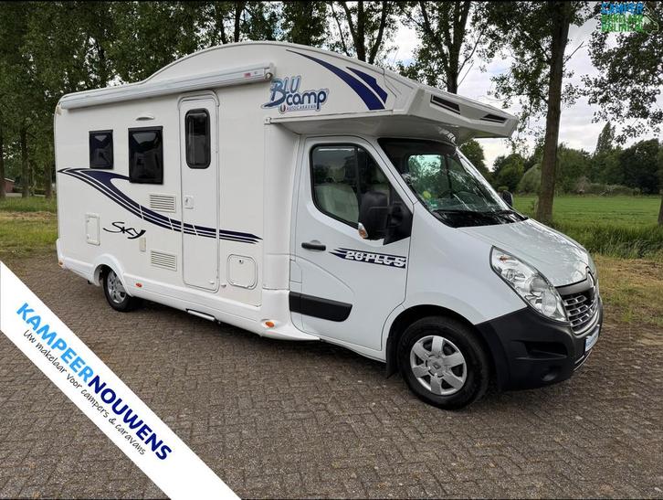 Blucamp Sky 20 PLUS | Lengtebed | Hefbed | 6 pers. | Lage km, Caravans en Kamperen, Campers, Bedrijf, tot en met 6, Half-integraal