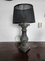 Vintage Stenen Tafellamp met Zwarte Kap, Ophalen of Verzenden
