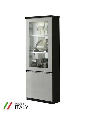 Vitrinekast Forever Chrome hoogglans zwart 1 deur-SALE- beschikbaar voor biedingen