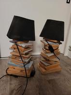Unieke sloophouten schemerlampen set, Ophalen, Nieuw, Hout, Minder dan 50 cm