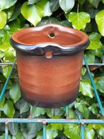 Vintage hang bloempot bruin, Tuin en Terras, Bloempotten, Rond, Ophalen of Verzenden, Zo goed als nieuw, Minder dan 25 cm