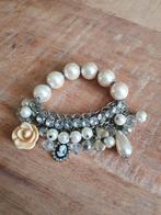 Mooie parelarmband, Sieraden, Tassen en Uiterlijk, Broches, Ophalen of Verzenden, Zo goed als nieuw, Zilver, Overige materialen