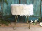 Krukje met kunstbont wit/goudkleur, Huis en Inrichting, Ophalen of Verzenden, Nieuw, Hout