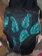 Zwarte Badpak met Bladerprint, Ophalen, Zo goed als nieuw, Zwart, Bikini