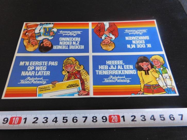 sticker RABOBANK  Tiener Rekening, Verzamelen, Stickers, Zo goed als nieuw, Bedrijf of Vereniging, Ophalen