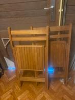 Houten klapstoelen (2 stuks), Huis en Inrichting, Stoelen, Gebruikt, Twee, Bruin, Ophalen of Verzenden