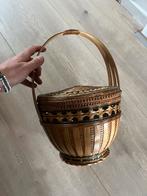 Vintage chinese geweven rieten mand bamboo, Ophalen, Rechthoekig, Riet
