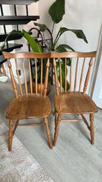 Twee prachtige houten eetkamerstoelen, Huis en Inrichting, Stoelen, Ophalen, Gebruikt, Twee, Bruin