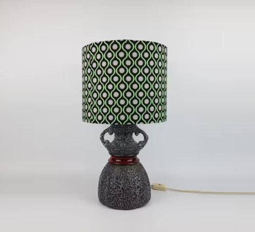Handgemaakte Retro Lampenkap Jaren 70 Style, Huis en Inrichting, Lampen | Lampenkappen, Nieuw, 25 tot 50 cm, Rond, Groen, Ophalen of Verzenden