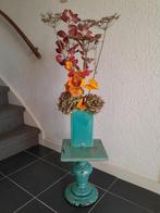Mooi brocant tafeltje in de kleur turkoois., Minder dan 45 cm, Minder dan 55 cm, Gebruikt, Klassiek