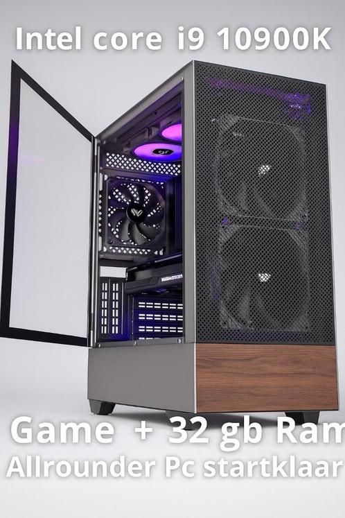ZGAN Core i9 10900K+32 Gb+1 Tb+Startklaar + garantie, Computers en Software, Desktop Pc's, Zo goed als nieuw, 4 Ghz of meer, SSD