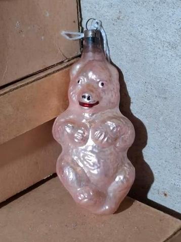 Antieke kerstbal roze beer beschikbaar voor biedingen