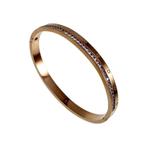 16 tot 18cm Bangle Stijve Armband Dames Roségoudkleurig RVS, Sieraden, Tassen en Uiterlijk, Armbanden, Met kristal, Staal, Birgitta-Gracht 33, 6465 EL Kerkrade, Nederland