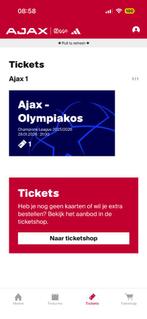 Ajax Olympiacos vak 428 1 kaart, Losse kaart, Eén persoon, Januari, Europa of Champions League