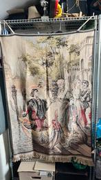 Antiek Gobelin Wandkleed Romantische Afbeelding (125x90cm), Antiek en Kunst, Ophalen of Verzenden