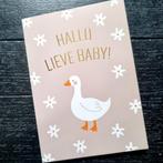 Kaart wenskaart hallo lieve baby geboorte kaartje bloemetjes, Verzenden, Nieuw