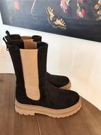 Oxmox zwarte chelsea boot taupe elastiek maat 39, Ophalen, Zo goed als nieuw, Zwart