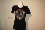 Versace jeans zwart shirt chique gouden opdruk IT 40, Verzenden, Zwart, Zo goed als nieuw, Maat 34 (XS) of kleiner
